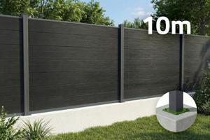 10 m STOCKHORN kompozītmateriāla žogs, 150 cm augsts, uz pelēkām pamatplāksnēm main image