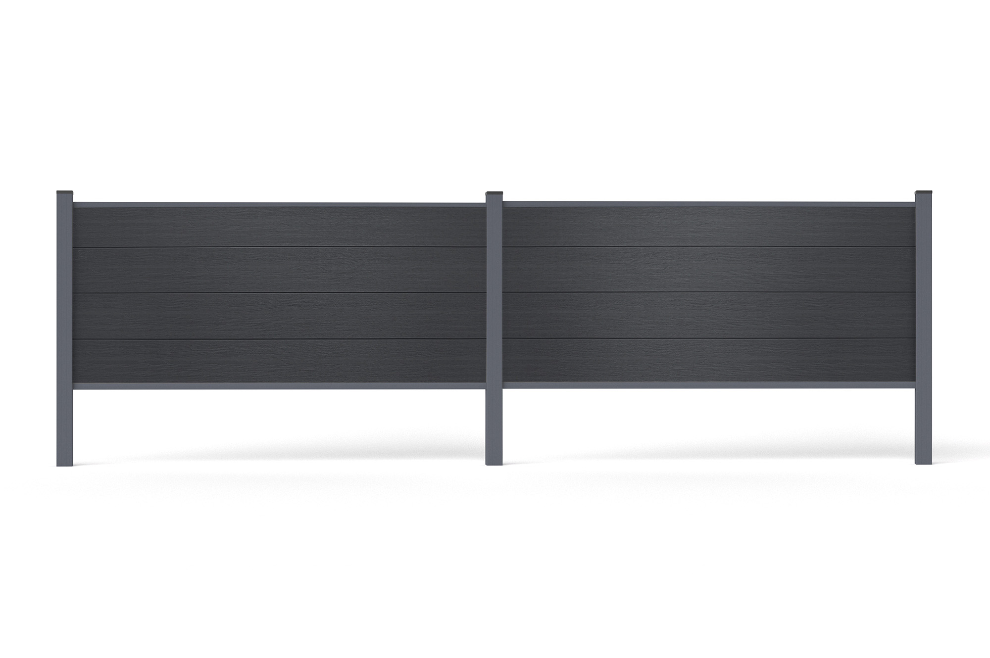 6 meter lange Stockhorn composiet schutting, 90 cm hoog, voor installatie in de grond, gri 3