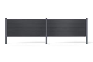 Clôture bois composite 6m STOCKHORN H.90cm à sceller gris 3