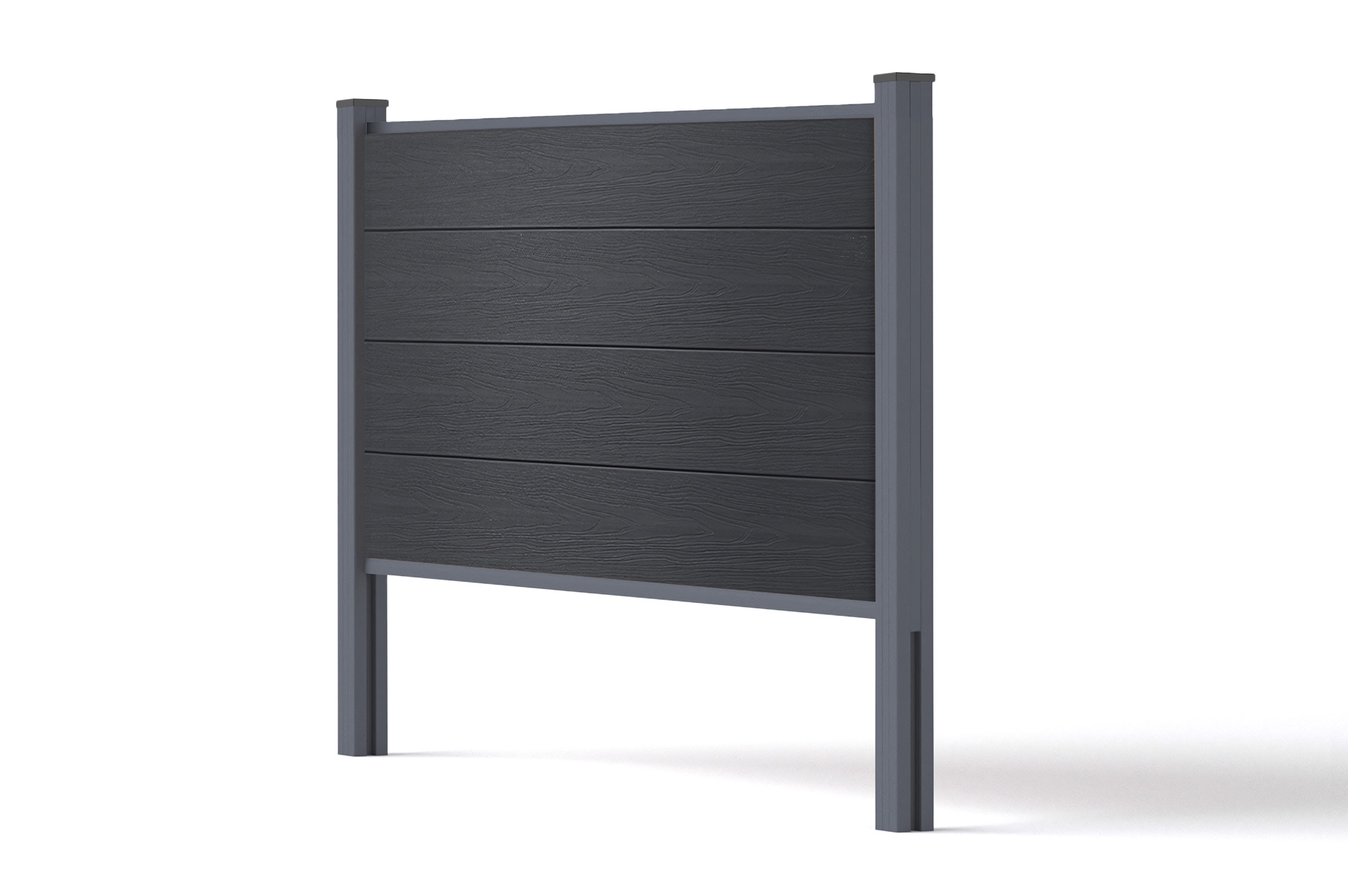 6 meter lange Stockhorn composiet schutting, 90 cm hoog, voor installatie in de grond, gri 5