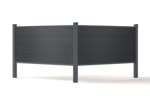 Clôture bois composite 8m STOCKHORN H.90cm à sceller gris 7