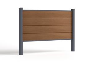 4m STOCKHORN composite fence, 90cm high, teak finish, for in-ground installation 6