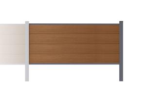 4m STOCKHORN composite fence, 90cm high, teak finish, for in-ground installation 12