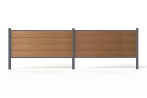 4m STOCKHORN composite fence, 90cm high, teak finish, for in-ground installation 3