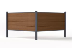 4m STOCKHORN composite fence, 90cm high, teak finish, for in-ground installation 7