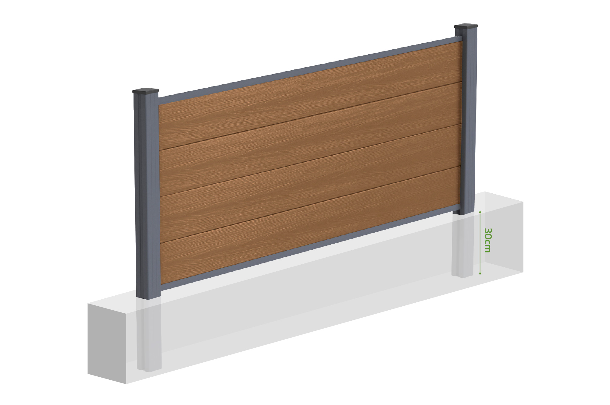 Ogrodzenie kompozytowe STOCKHORN 8m, wys. 90cm, drewno tekowe, do montażu w ziemi 4