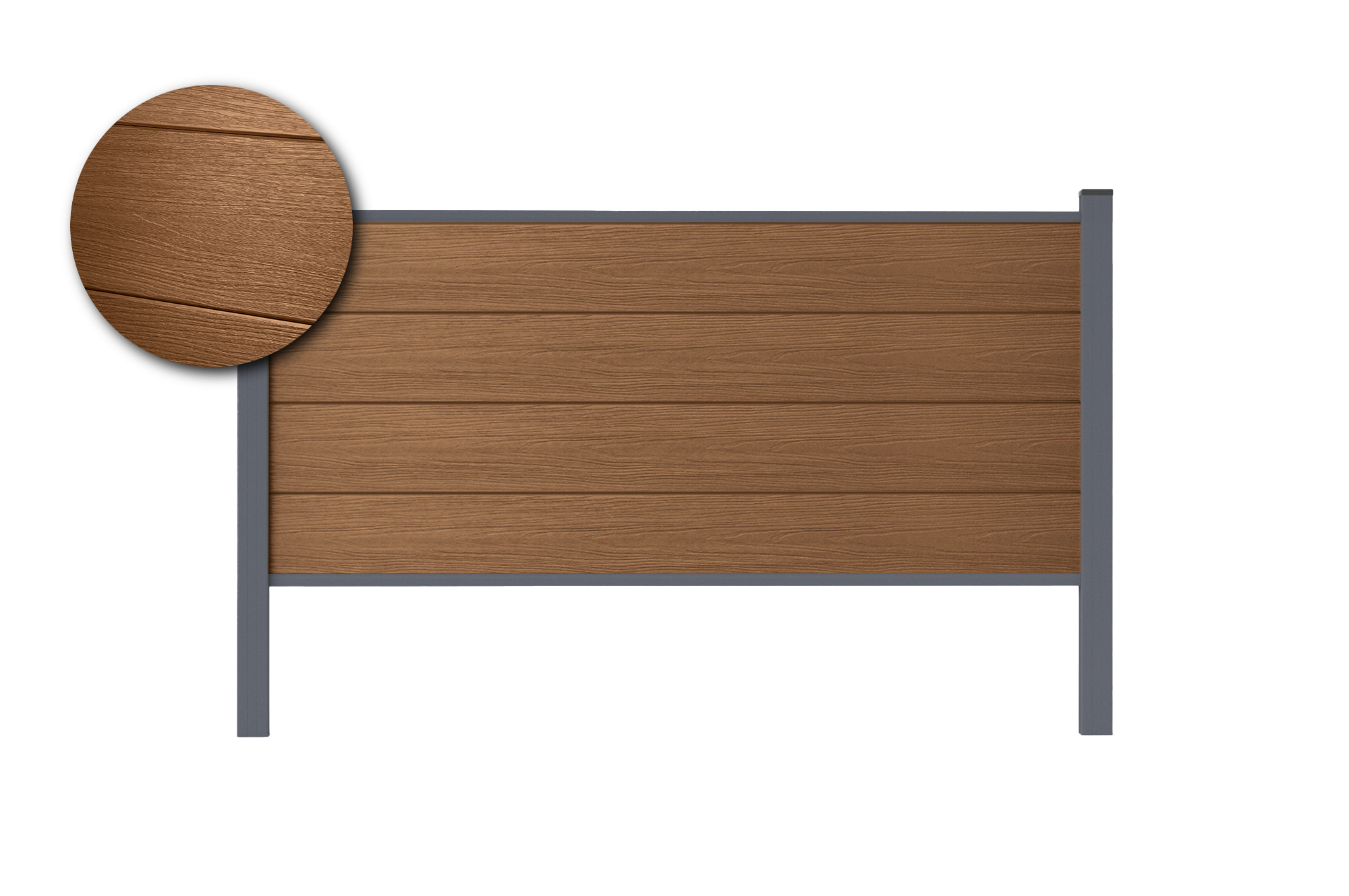 Ogrodzenie kompozytowe STOCKHORN 10m, wys. 90cm, drewno tekowe, do montażu w ziemi 2