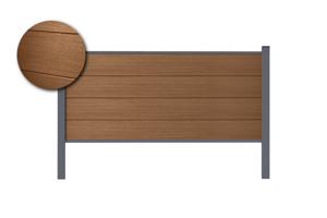 10m STOCKHORN composite fence, 90cm high, teak, for in-ground installation 2