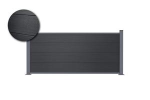 4m STOCKHORN composite fence, 90cm high, on grey base plates 2