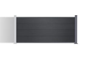 Kompositzaun 6 m Stockhorn H. 90 cm auf grauer Platte 13