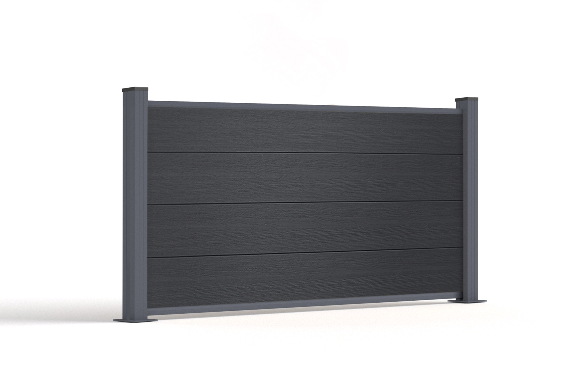 10 m langer STOCKHORN-Verbundzaun, 90 cm hoch, auf grauen Bodenplatten 5