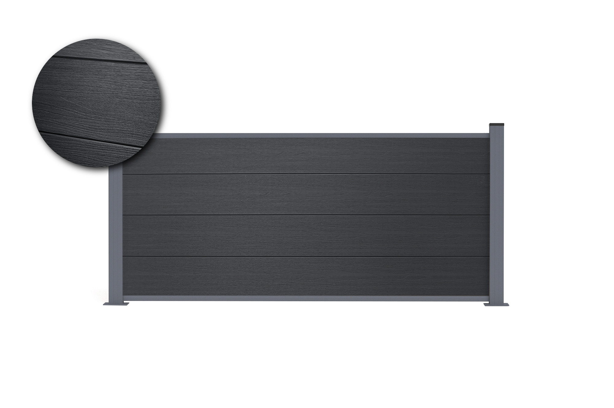 10 m langer STOCKHORN-Verbundzaun, 90 cm hoch, auf grauen Bodenplatten 2