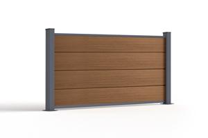 Kompositstaket 4m STOCKHORN H.90cm på teakplatta 6