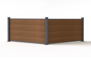 Kompositstaket 4m STOCKHORN H.90cm på teakplatta 7