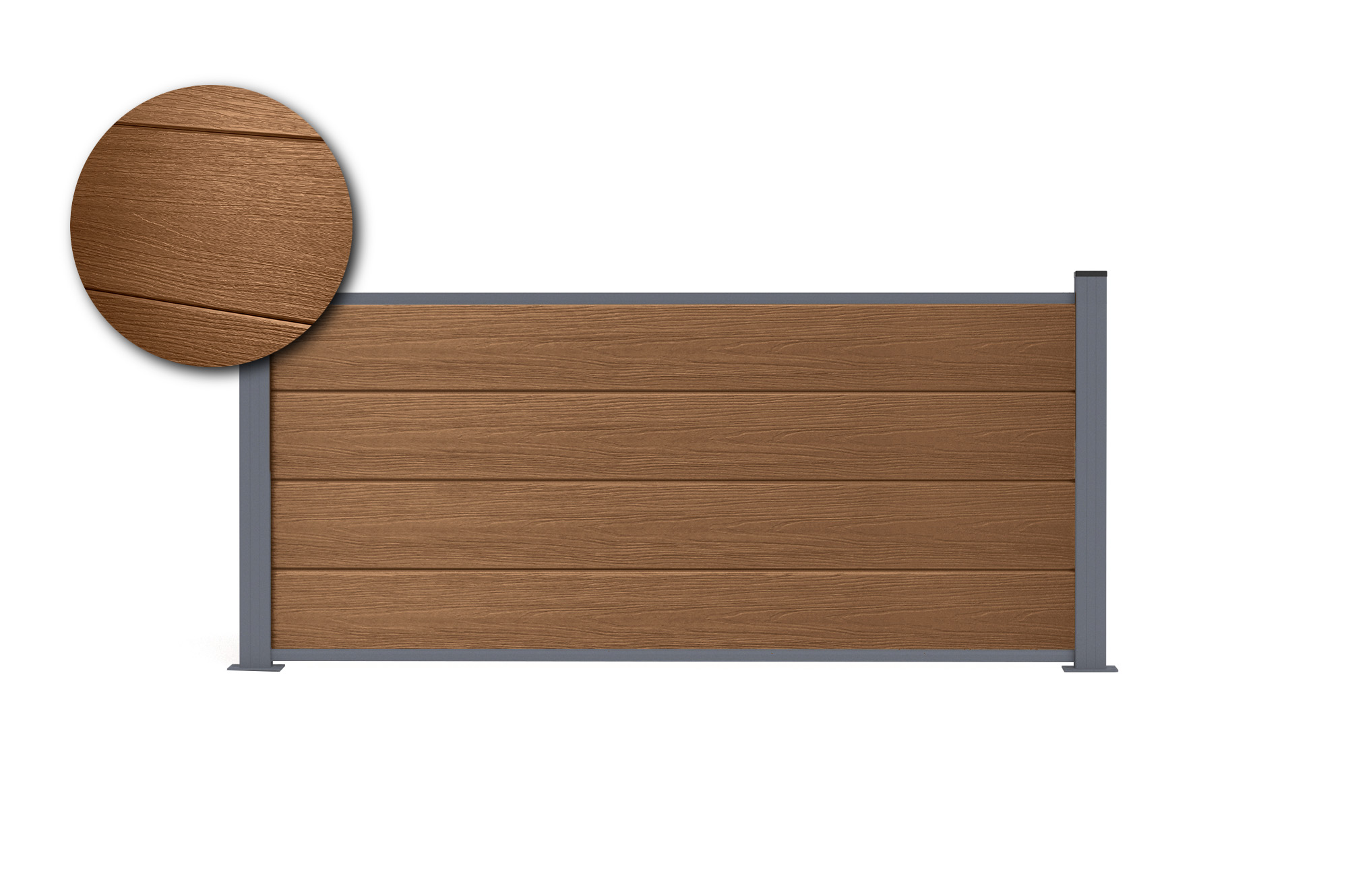 Composite fence 6m STOCKHORN H.90cm on teak plate 2
