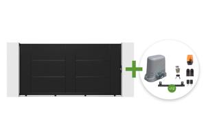 NALI stalen schuifpoort van 3,5 m, 180 cm hoog, zwart + C600 motor main_image