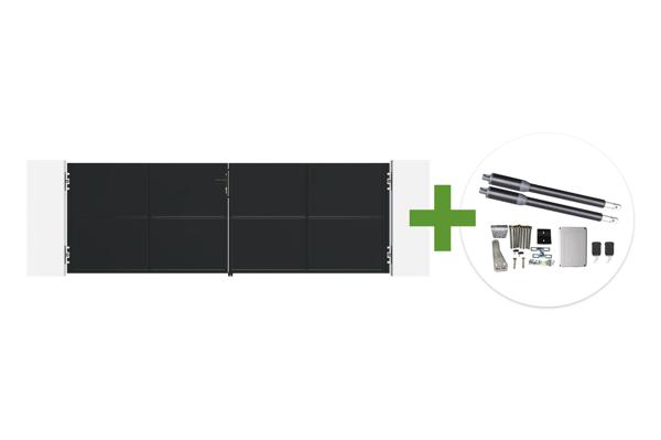 NALI 3,5m mattsvart stålgrind, 120 cm hög + Ranger B150 motor main image