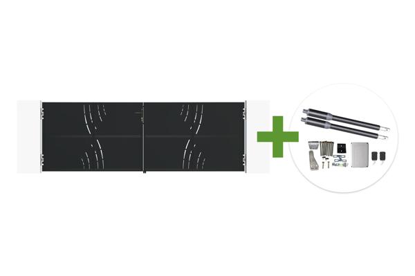NALI VELETA 3,5 m matinės juodos spalvos plieniniai varstomi vartai, 120 cm aukščio, su „Ranger B150“ varikliu main image