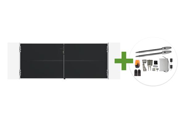 Portail battant acier noir mat 3m NALI H.120cm + moteur Tanker B250 main image