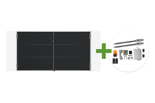 Portail battant acier noir mat 3m NALI H.160cm + moteur Tanker B250 main image