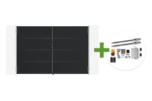 NALI 3m matte black steel swing gate, 200cm high + Tanker B250 motor main_image