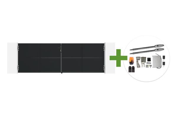 NALI 3,5m mattsvart stålgrind, 120cm hög + Tanker B250 motor main image