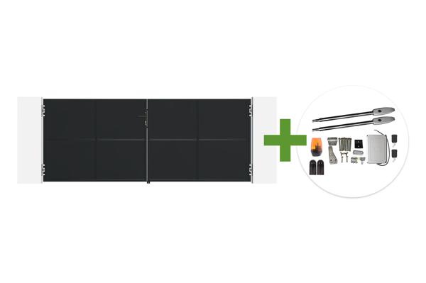 NALI 3,5 m mattamusta teräksinen saranaportti, 140 cm korkea + Tanker B250 -moottori main image
