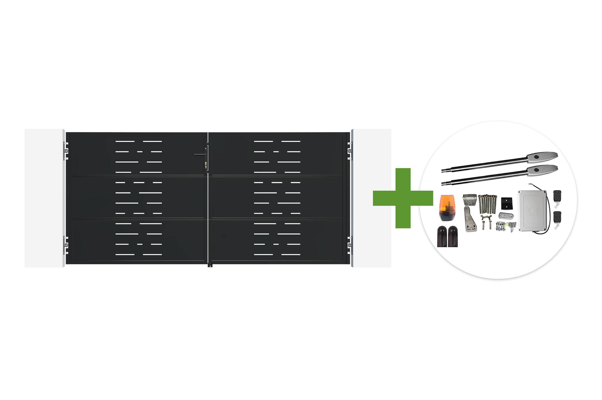 Portail battant acier noir mat 3m NALI ARLBERG H.140cm + moteur Tanker B250 main image