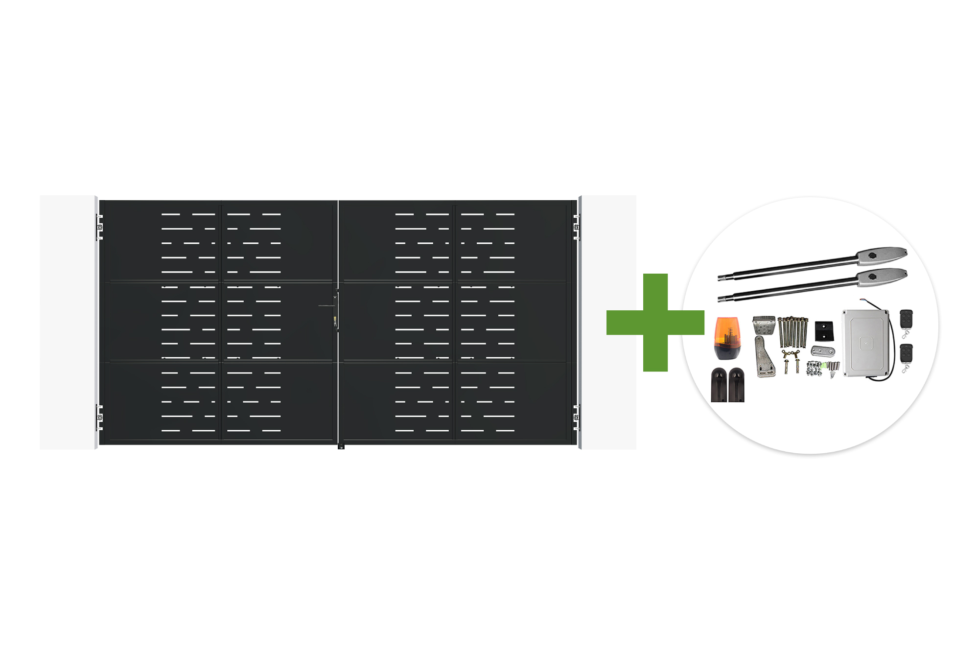 Poartă batantă NALI ARLBERG din oțel negru mat 3,5 m, înălțime 180 cm + motor Tanker B250 main image