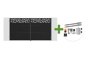 NALI RUIVO 3m matte black steel swing gate, 160cm high + Tanker B250 motor main_image