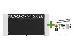 NALI RUIVO 3m matte black steel swing gate, 180cm high + Tanker B250 motor main_image