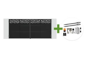 NALI RUIVO 3.5m matte black steel swing gate, 160cm high + Tanker B250 motor main_image