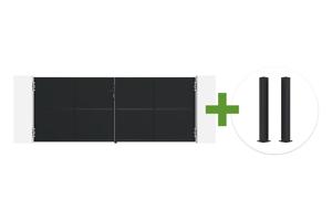 NALI 3.5m Matte Black Steel Swing Gate, 140cm High + 2 CARMO 10x10 Steel Posts main_image