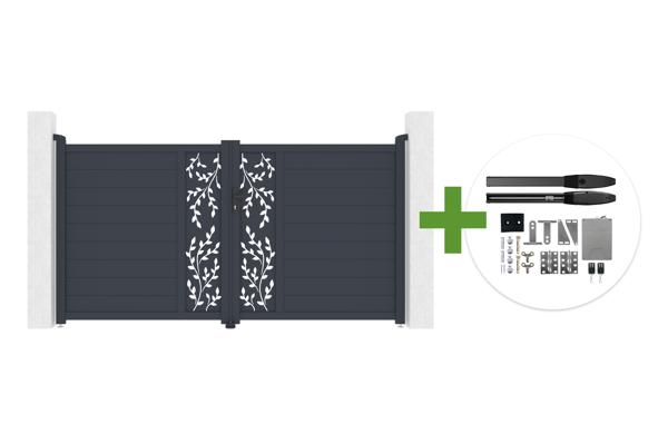 3m FOLYA motorized swing gate, 160cm high + HIKER B200 motor main image