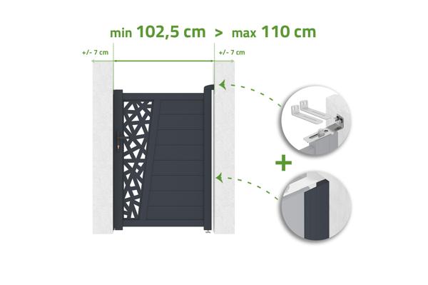 Puerta regulable en ancho 1 m CERVINA RUIVO H.140cm aluminio gris main image