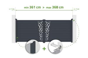 Szárnyas kapu állítható szélességű 3,5 m CERVINA RUIVO Ma. 140 cm szürke alumínium main_image