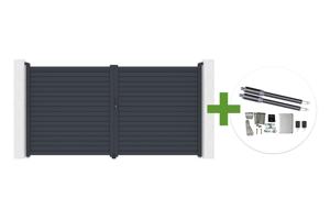 CALANCIA krilna vrata 3,5 m V. 180 cm, sivi aluminij + motor RANGER B150 main_image