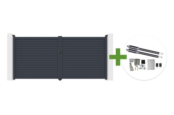 CALANCIA 4m augstumā 180cm veramie vārti, pelēks alumīnijs + RANGER B150 motors main image