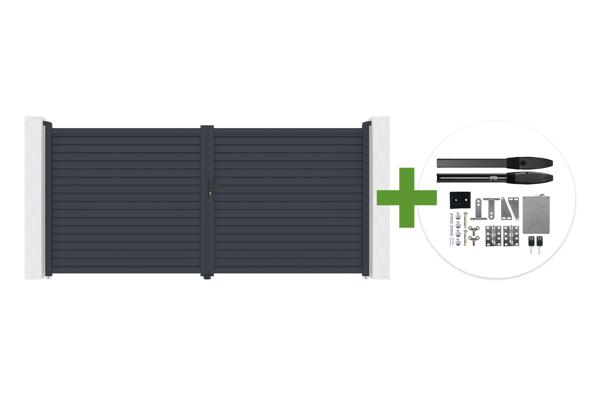 CALANCIA 4m augstuma, 180cm veramie vārti, pelēks alumīnijs + HIKER B200 motors main image