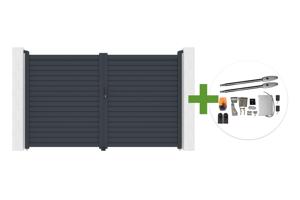 CALANCIA 3m H.180cm grey aluminum swing gate + TANKER B250 motor main_image