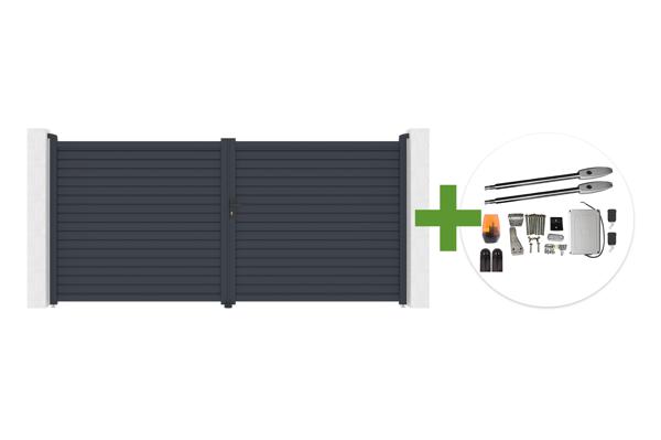 CALANCIA 4m augstumā 180cm veramie vārti, pelēks alumīnijs + TANKER B250 motors main image