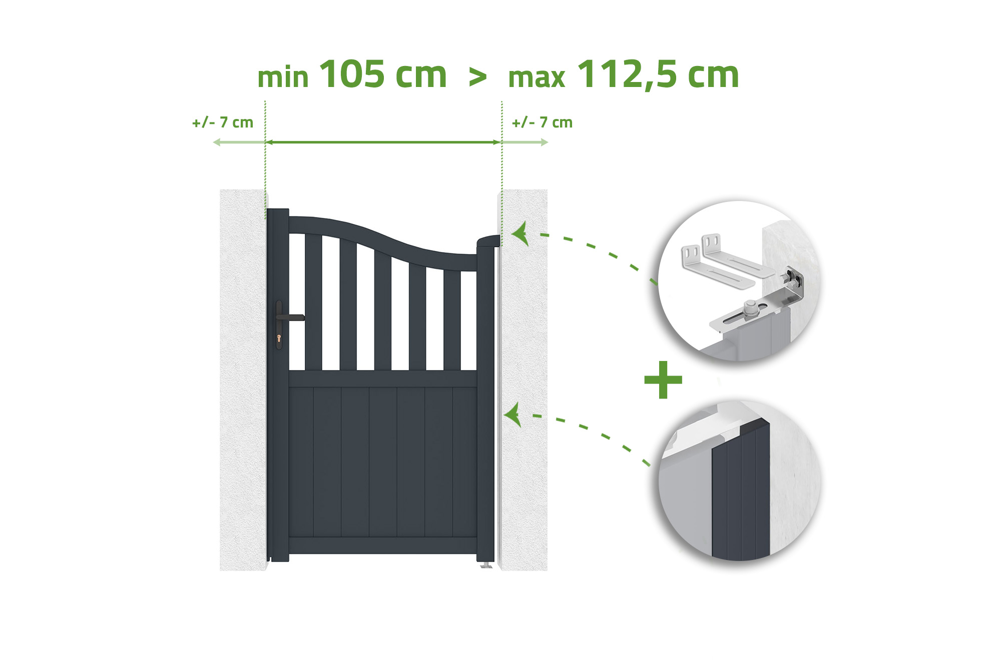 Justerbar breddgrind 1m MEIJE H.160cm aluminiumgrå main image