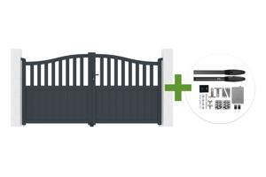 3m MEIJE swing gate, 160cm high, grey aluminum + HIKER B200 motor main_image