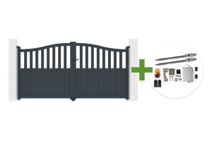 3m MEIJE swing gate, 160cm high, grey aluminum + TANKER B250 motor main_image