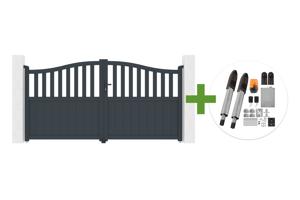 3m MEIJE H.160cm grey aluminum swing gate + TANKER B700 motor main_image