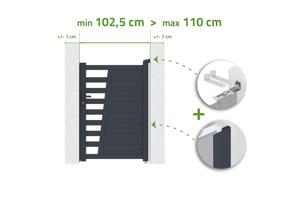 Vartai reguliuojamo pločio 1 m CERVINA aukštis 140 cm pilkas aliuminis main_image