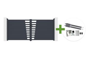 CERVINA 3.5m H.160cm swing gate, grey aluminum + RANGER B150 motor main_image