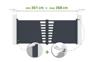 Cervina adjustable swing gate, 3.5m wide, 140cm high, grey aluminum. main_image