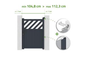 Portillon ajustable en largeur 1m HELMIS H.140cm aluminium gris main_image