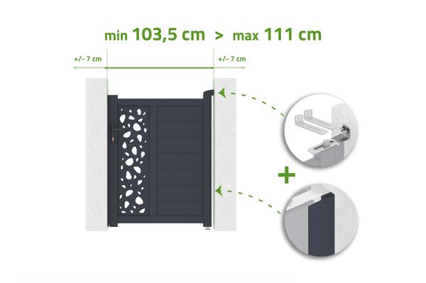 Állítható szélességű szürke alumínium kapu 1m SUNNY Ma. 120cm main image